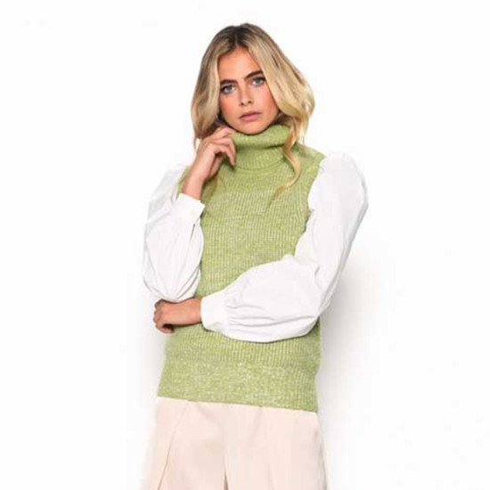 GLAMOROUS Top Green Melange KA6871