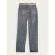 SCOTCH & SODA THE SKY STRAIGHT JEANS IN ORGANIC COTTON-SILVER HEART 166321