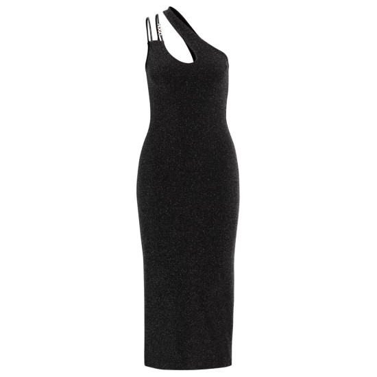 HUGO Narthene Midi Glittery Dress With Logo Strap 50498634