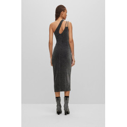 HUGO Narthene Midi Glittery Dress With Logo Strap 50498634