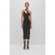 HUGO Narthene Midi Glittery Dress With Logo Strap 50498634