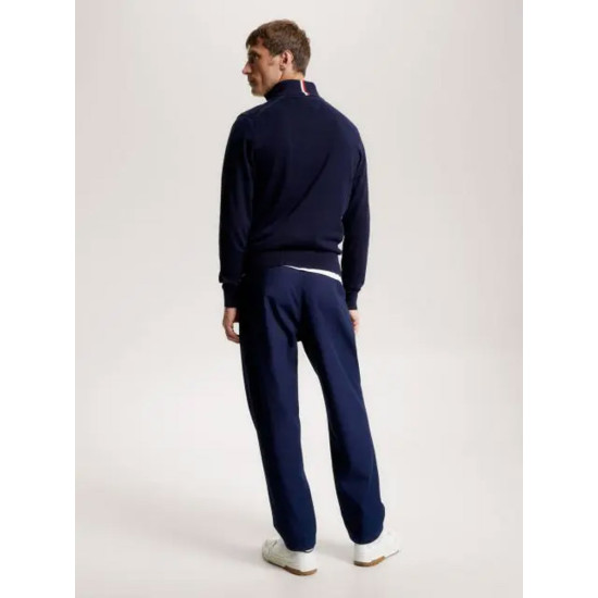 TOMMY HILFIGER PIMA ORG CTN CASHMERE ZIP MOCK MW0MW28049 DW5-DESSERT SKY