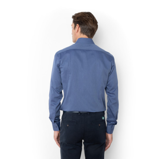 THE BOSTONIANS ΠΟΥΚΑΜΙΣΟ DOBBY 3ACP2317 B525IN-INDIGO BLUE