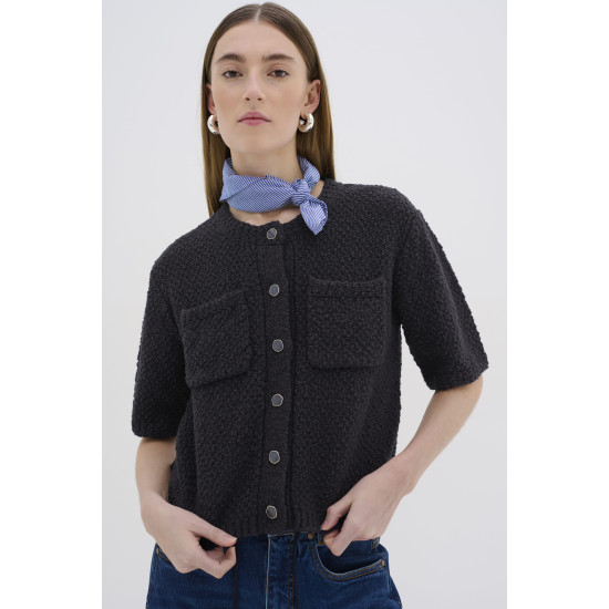 MY ESSENTIAL WARDROBE CARRY KNIT CARDIGAN 10704851 106328-SKY CAPTAIN BLUE