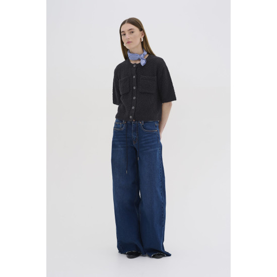 MY ESSENTIAL WARDROBE CARRY KNIT CARDIGAN 10704851 106328-SKY CAPTAIN BLUE