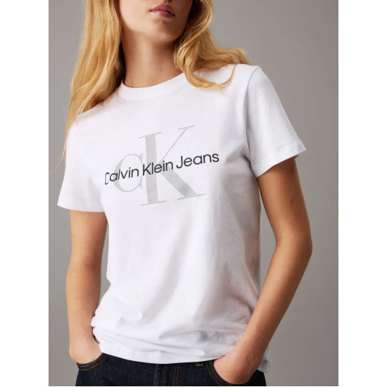 CALVIN KLEIN SS MONOLOGO CREWNECK TEE 00040WL260 YAA-BRILLIANT WHITE