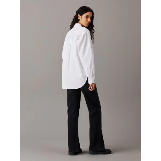 CALVIN KLEIN WOVEN LABEL RELAXED SHIRT J20J224436 YAF-BRIGHT WHITE