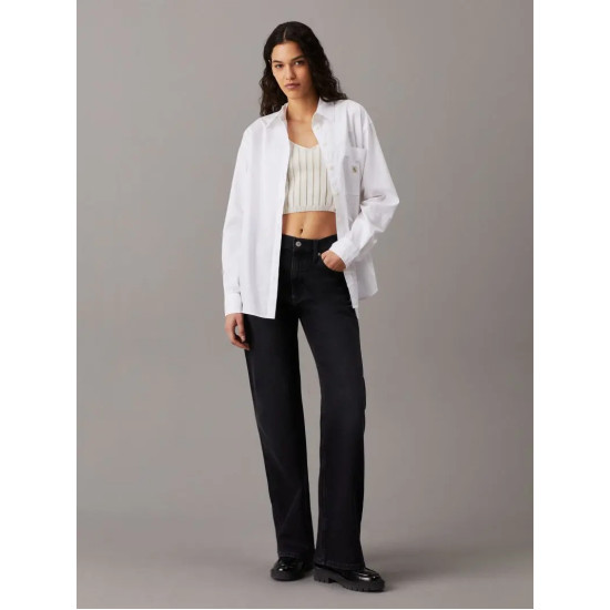 CALVIN KLEIN WOVEN LABEL RELAXED SHIRT J20J224436 YAF-BRIGHT WHITE