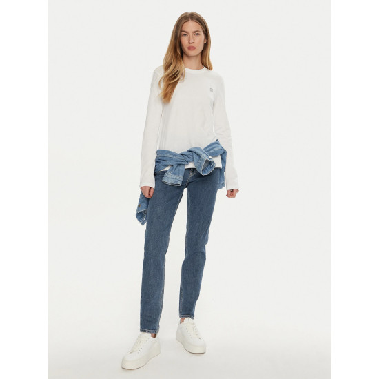 CALVIN KLEIN CK EMBRO REGULAR LONGSLEEVE J20J224549 YAF-BRIGHT WHITE