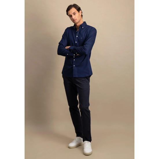FYNCH HATTON OXFORD SHIRT 10005500 5540-NAVY