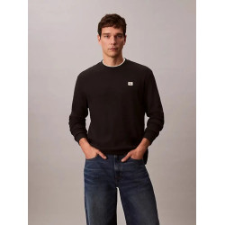 CALVIN KLEIN LS WAFFLE BADGE CREWNK TEE LV040EM217 UB1-BLACK