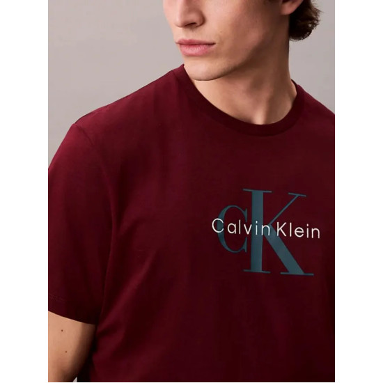 CALVIN KLEIN SS HERO MONOLOGO TEE 20s LV04RB862G VLP-DEEP ROUGE