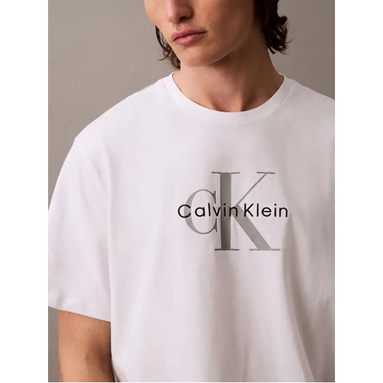 CALVIN KLEIN SS HERO MONOLOGO TEE 20s LV04RB862G YAA-BRILLIANT WHITE 