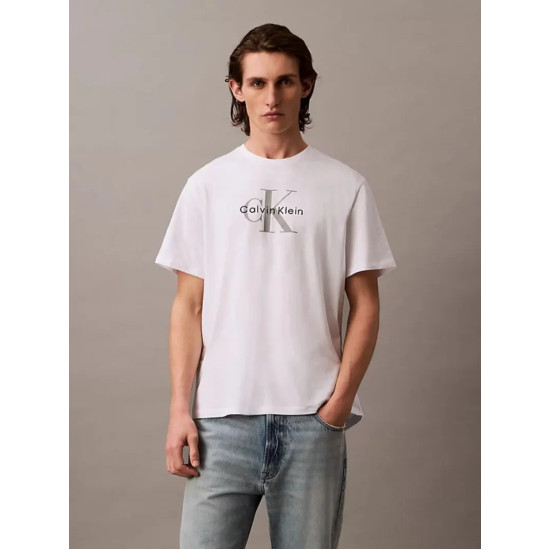 CALVIN KLEIN SS HERO MONOLOGO TEE 20s LV04RB862G YAA-BRILLIANT WHITE 