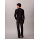 CALVIN KLEIN LS WAFFLE BADGE CREWNK TEE LV040EM217  CEF-DARK SAPPHIRE