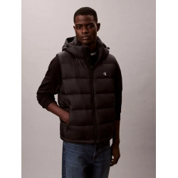 CALVIN KLEIN LS NYLON ZIP OFF HOOD DOWN PUFFER JACKET LV04RD531G UB1-BLACK