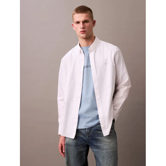 CALVIN KLEIN LS SOLID OXFORD CLASSIC SHIRT LV140EM125 YAA-BRILLIANT WHITE