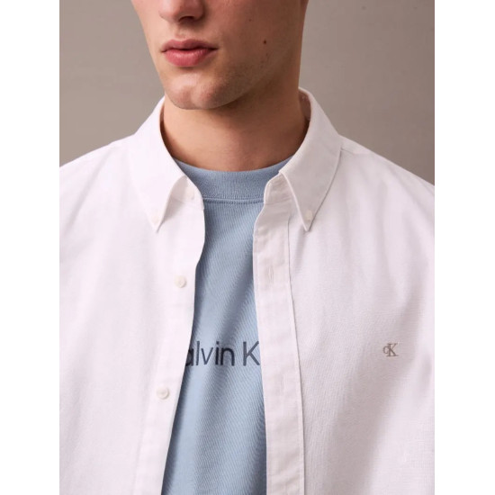 CALVIN KLEIN LS SOLID OXFORD CLASSIC SHIRT LV140EM125 YAA-BRILLIANT WHITE