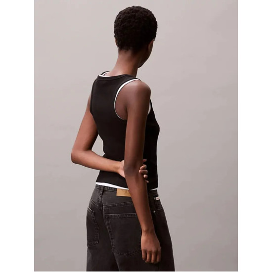 CALVIN KLEIN WVN LBL 2X2 COTTON TOP LV047C201G UB1-BLACK