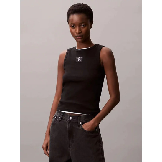 CALVIN KLEIN WVN LBL 2X2 COTTON TOP LV047C201G UB1-BLACK