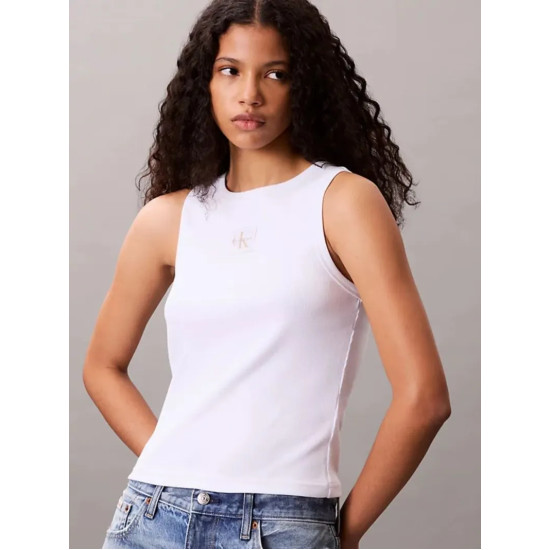 CALVIN KLEIN WVN LBL 2X2 COTTON TOP LV047C201G YAA-BRILLIANT WHITE
