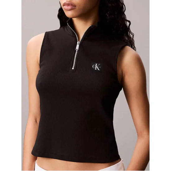 CALVIN KLEIN WOVEN LABEL SL QZ TOP LV047C909G UB1-BLACK