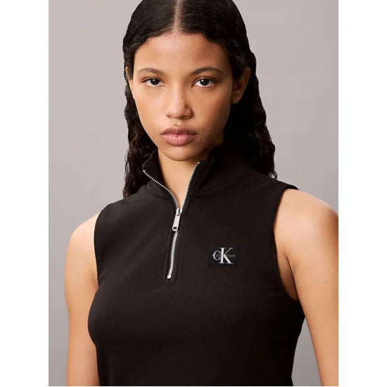 CALVIN KLEIN WOVEN LABEL SL QZ TOP LV047C909G UB1-BLACK