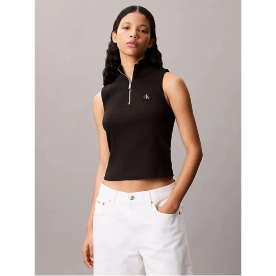 CALVIN KLEIN WOVEN LABEL SL QZ TOP LV047C909G UB1-BLACK