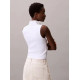 CALVIN KLEIN WOVEN LABEL SL QZ TOP LV047C909G YAA-BRILLIANT WHITE