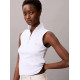 CALVIN KLEIN WOVEN LABEL SL QZ TOP LV047C909G YAA-BRILLIANT WHITE