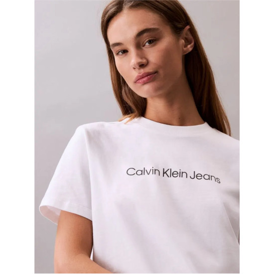 CALVIN KLEIN INST LOGO CLASSIC TEE SS LV047C912G YAA-BRILLIANT WHITE