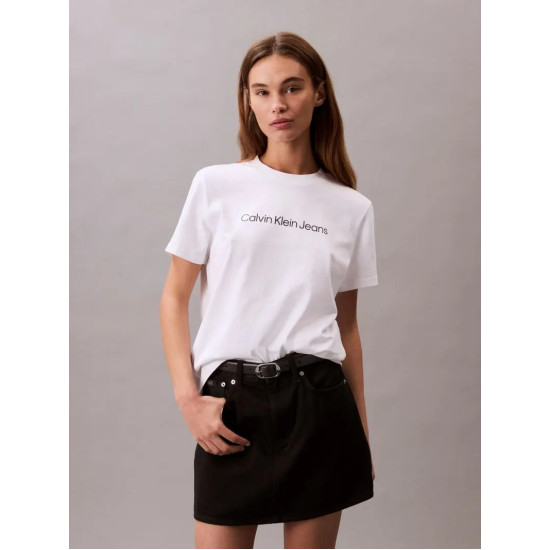 CALVIN KLEIN INST LOGO CLASSIC TEE SS LV047C912G YAA-BRILLIANT WHITE