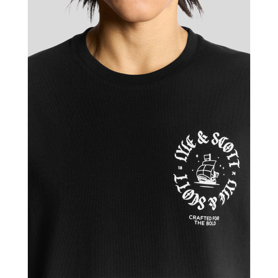 LYLE & SCOTT SHIP INSIGNIA GRAPHIC T-SHIRT TS2321V Z865-JET BLACK