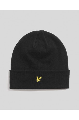 LYLE & SCOTT COTTON MERINO BEANIE HE2313A Z865-JET BLACK
