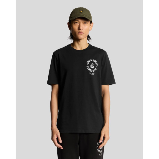LYLE & SCOTT SHIP INSIGNIA GRAPHIC T-SHIRT TS2321V Z865-JET BLACK