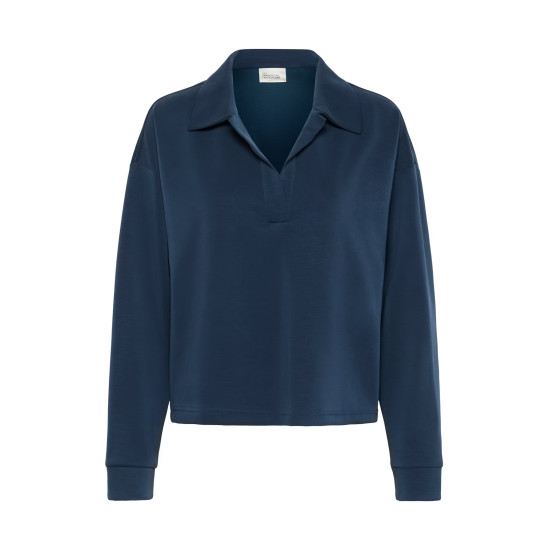 MY ESSENTIAL WARDROBE HELLEMW POLO BLOUSE 10705234 194109-AFTER MIDNIGHT 