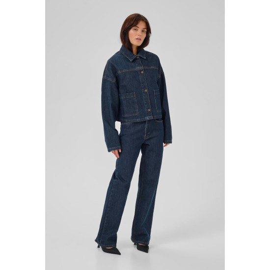MY ESSENTIAL WARDROBE MWMALLE 139 DECO DENIM JACKET 10705268 100067-DARK WASH UN-WASH