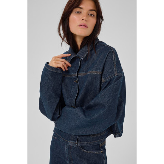 MY ESSENTIAL WARDROBE MWMALLE 139 DECO DENIM JACKET 10705268 100067-DARK WASH UN-WASH