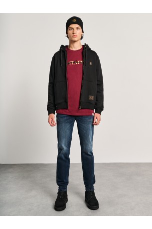 STAFF GALLERY FRANCO MAN ZIP HOODIE 64-102.054 N0090-BLACK