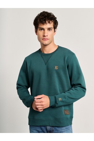 STAFF GALLERY FITZ CREW NECK SWEATER 64-108.054 N0012-DARK GREEN