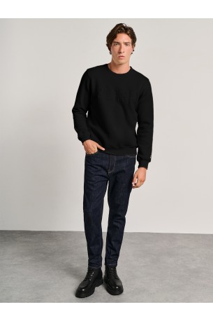 STAFF GALLERY DEKER CREW NECK SWEATER 64-112.054 N0090-BLACK