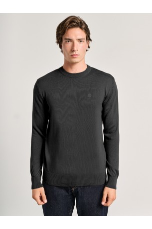 STAFF GALLERY FOX KNIT CREWNECK 64-201.054 N0097-SMOKE