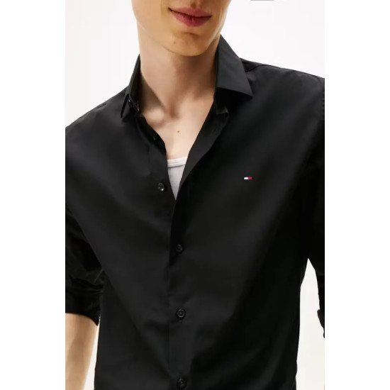 TOMMY HILFIGER CL FLEX POPLIN SF SHIRT MW0MW38347 BDS-BLACK