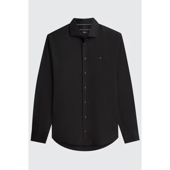 TOMMY HILFIGER CL FLEX POPLIN SF SHIRT MW0MW38347 BDS-BLACK