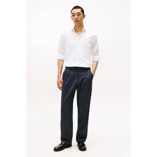TOMMY HILFIGER CL FLEX POPLIN SF SHIRT MW0MW38347 YCFR-OPTIC WHITE