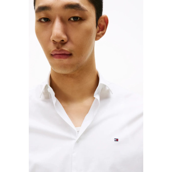 TOMMY HILFIGER CL FLEX POPLIN SF SHIRT MW0MW38347 YCFR-OPTIC WHITE
