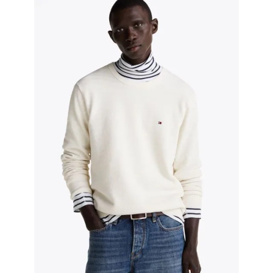 TOMMY HILFIGER ESSENTIAL STRUCTURE CREW NECK MW0MW36347 Z00-IVORY PETAL