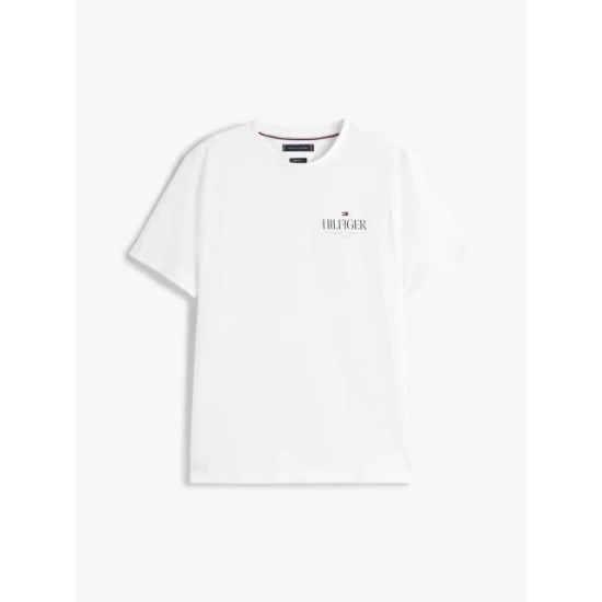 TOMMY HILFIGER HILFIGER STACK TEE MW0MW39355 YBR-WHITE