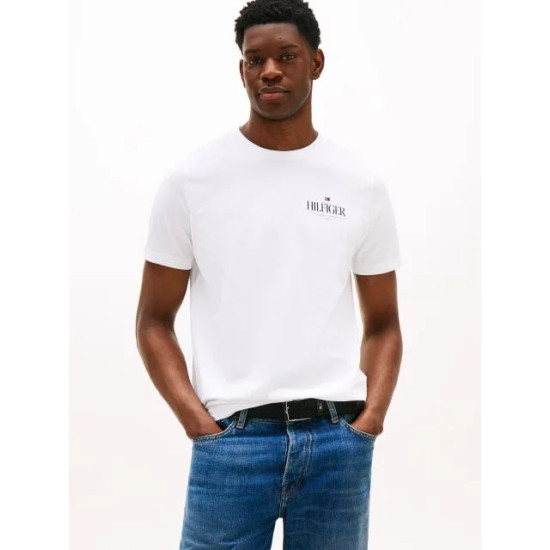 TOMMY HILFIGER HILFIGER STACK TEE MW0MW39355 YBR-WHITE