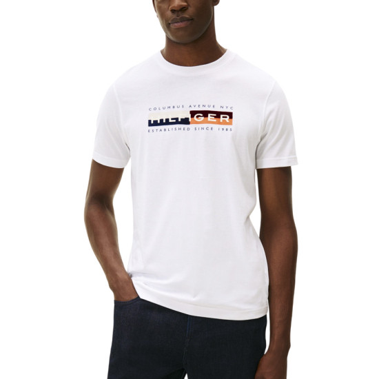 TOMMY HILFIGER TH COLOUR BLOCK GRAPHIC TEE MW0MW40014 YBR-WHITE